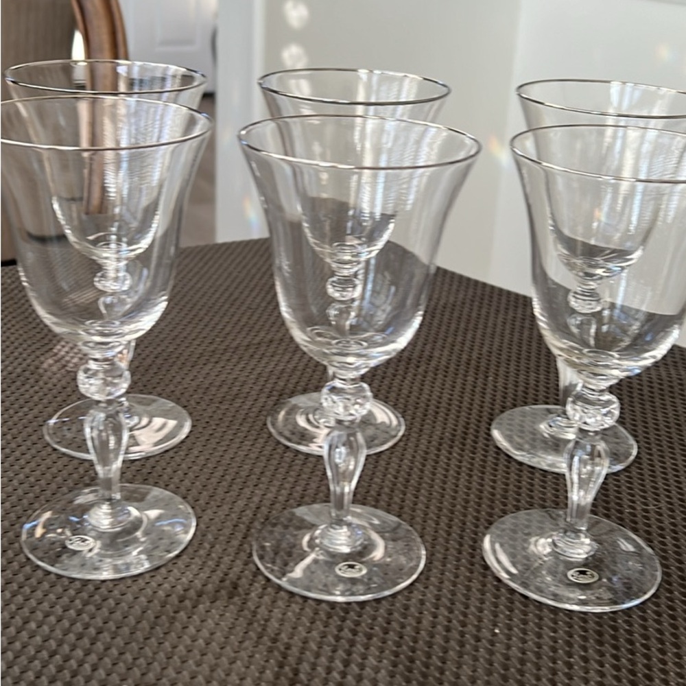 Set of five new platinum rim glasses by Lotus